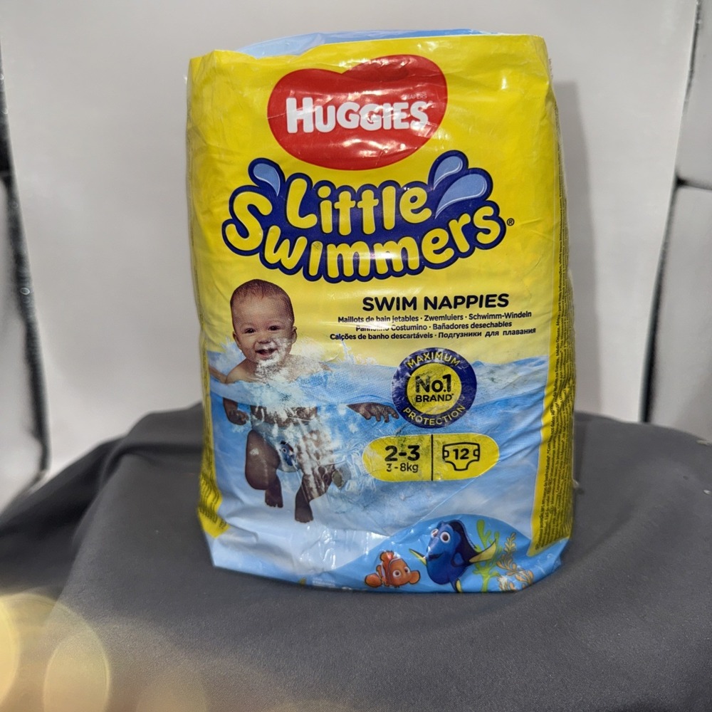 1 Pack Huggies Little Swimmers Disposable Diapers Size 2-3 (7-18lbs)12 Per Pack